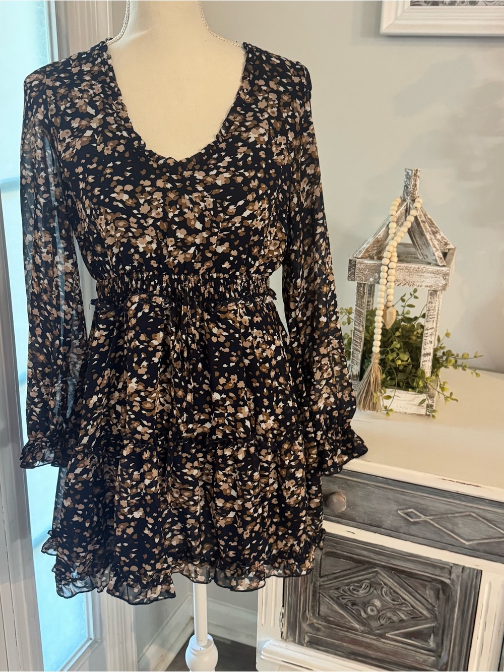 Endless Blu Tiered Floral Dress | Size Medium